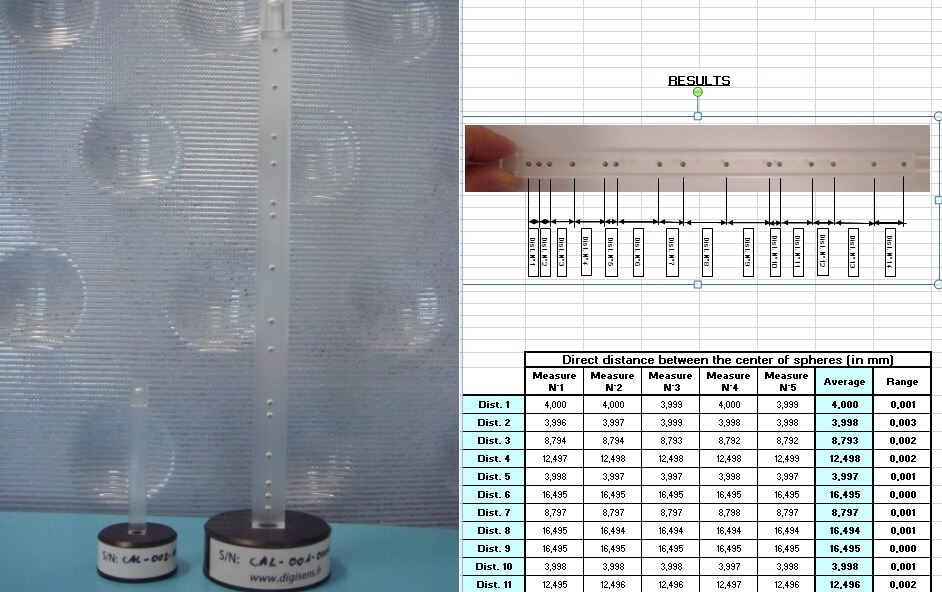 Ensuring accurate 3D dimensions thanks to our unique certified calibration tool